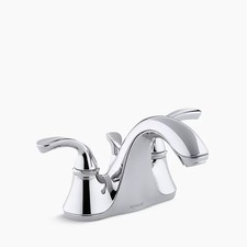 Kohler Forte Centerset 2Handle Bathroom Faucet PolishedChrome W/Drain 10270-4-CP