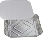 9"x9" Large Aluminum Foil Food Containers Trays + Lids Takeaway Baking Pies
