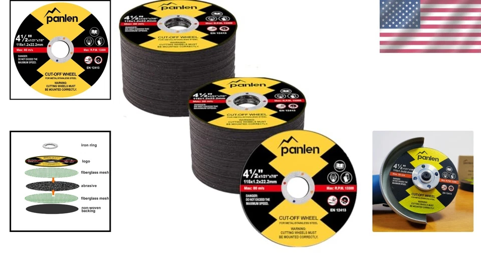 Fast Cutting Discs 100 Pack for Angle Grinder - Image 2 of 4