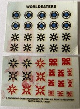 Warhammer 40K - Chaos Space Marines - BRAND NEW Worldeaters Transfer Sheet (R22)
