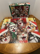 Cat Christmas Hat Selfies 400 Piece Together Time Family Puzzle COMPLETE