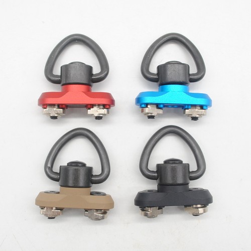 Tan "Heart" QD Sling Swivel +Blue/Red/Tan/Black Keymod/M-lok Rail Attachment Set - Picture 7 of 9