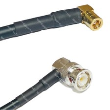 RG58 SMB FEMALE ANGLE to BNC MALE ANGLE Coaxial RF Cable USA-Ship Lot