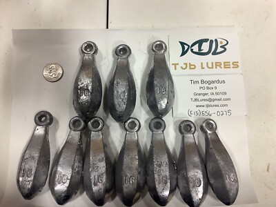 16 OZ (1 Pound) Qty 10 River Bank Fishing Sinkers Veteran Own Free