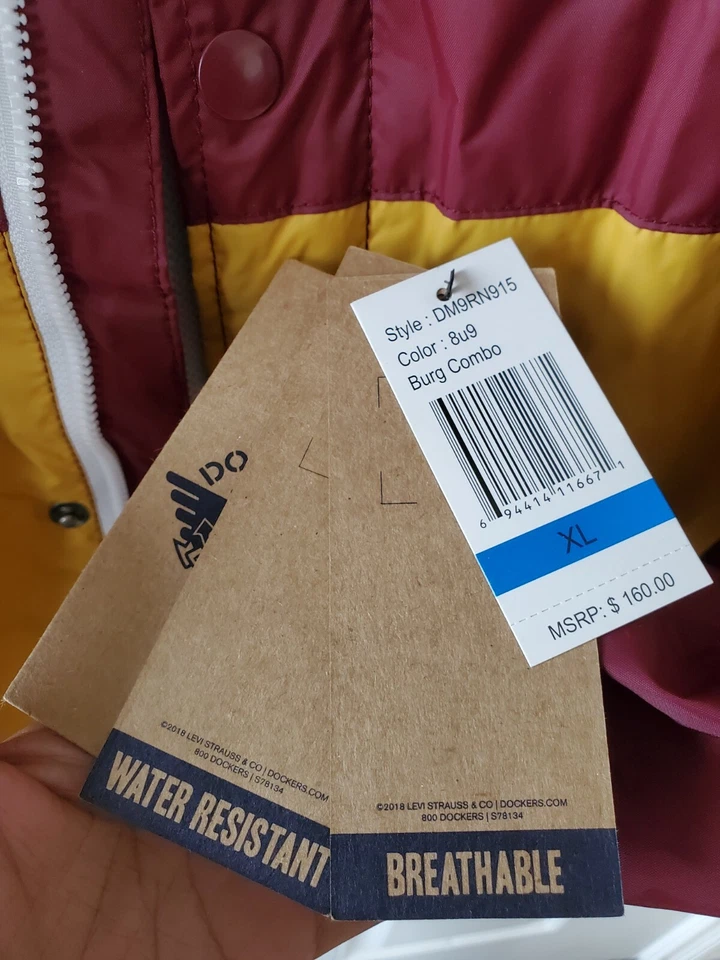 Dockers Multi Sports Outdoor Jacket Men's Size XL Burgandy Yellow NWT DM9RN915 - Image 4 of 4