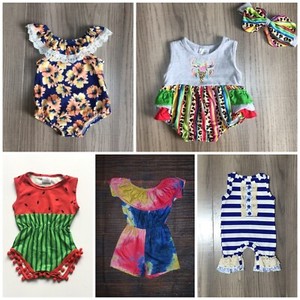 NEW Boutique Baby Girls Romper & Lot Size 6-12 M Wholesale Watermelon Sunflower