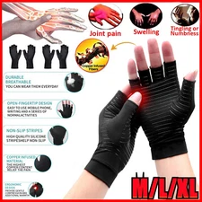 2 Pairs Compression Copper Arthritis Gloves Joint Carpal Tunnel Pain Relief Fit