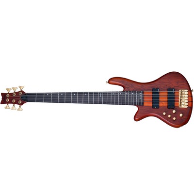 Schecter Stiletto Studio-6 6-String Bass GuitarLeft Handed Honey Satin