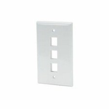 100 Pack Lot Keystone 3 Hole Port Jack Wall Plate Network CAT5e CAT6 White V2