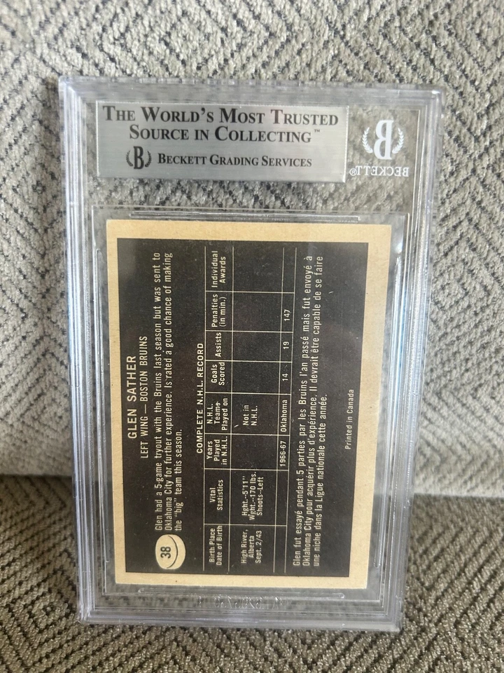 1967-68 Topps #38 Glen Sather Authentic Autograph - Image 2 of 2