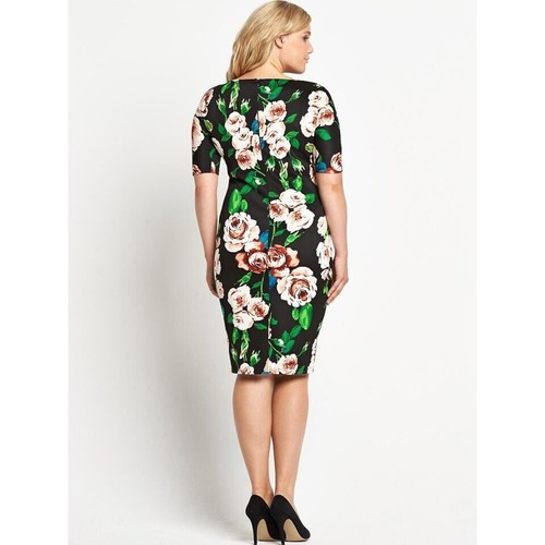 BNWT AX Paris Curve Floral Scuba Midi Evening Occasion Dress Size 20 NEW - Picture 2 of 3