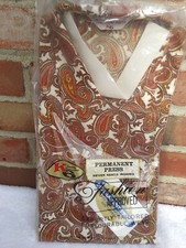 Vintage SS Kresge Ladies 36 button shirt blouse Fall Colors NOS