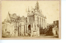 France, Paris, Eglise Sainte Chapelle  Vintage albumen print. Ecriture coursive 