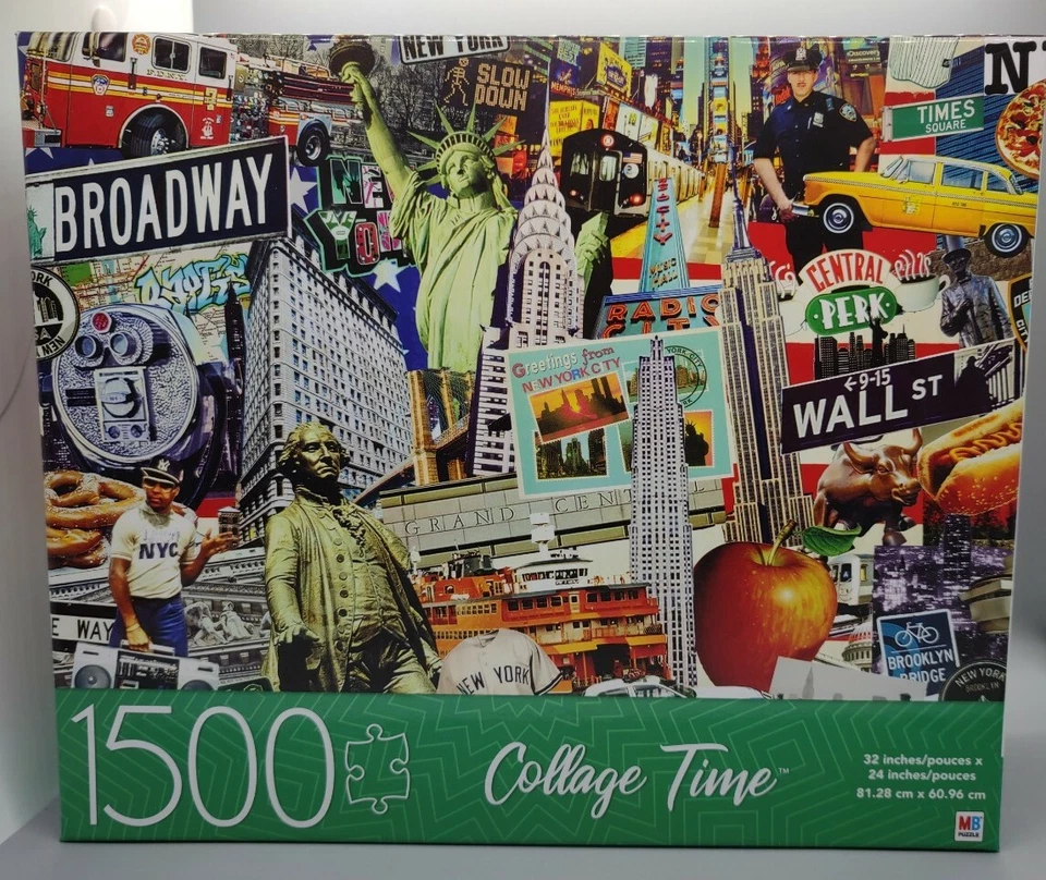 NEW SEALED MB JIGSAW PUZZLE 1500 PIECES COLLAGE TIME *2 Puzzles in All See Pics* - Image 2 of 4