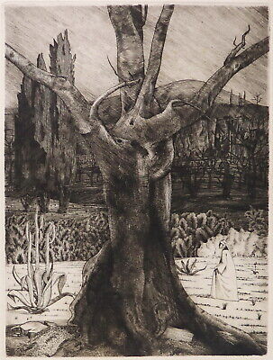 ACQUAFORTE etching gravure FIRMATA Enrico BRANDANI "Dante verso l'inferno" 