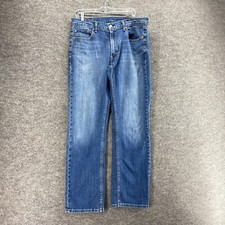 Levi's Jeans Men 36 34 Blue Denim Medium Wash Mid Rise Straight 559 Pockets