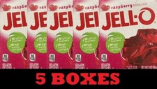 5x Jello Raspberry Gelatin Dessert 3 oz Box Jell-O - 5 BOXES PACKS - FREE SHIP 5x Jello Raspberry Gelatin Dessert 3 oz Box Jell-O - 5 BOXES PACKS - FREE SHIP
