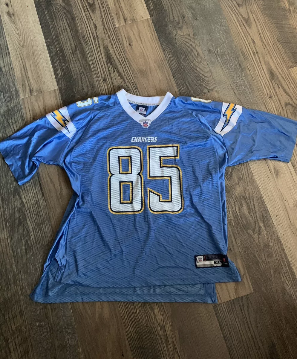 Antonio Gates #85 San Diego Chargers NFL Jersey Reebok Powder Blue Style  Size XL