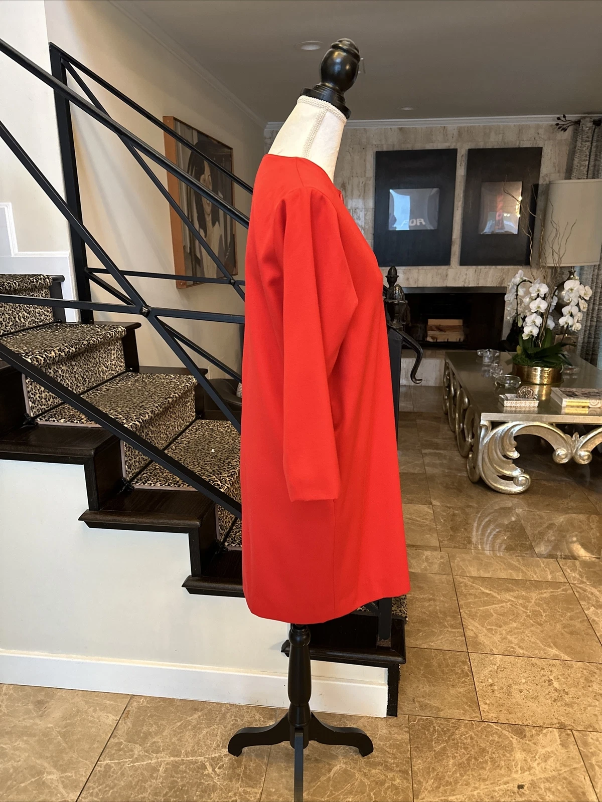 Abito in guaina scolpita rosso Genny By Gianni Versace anni '80 taglia S