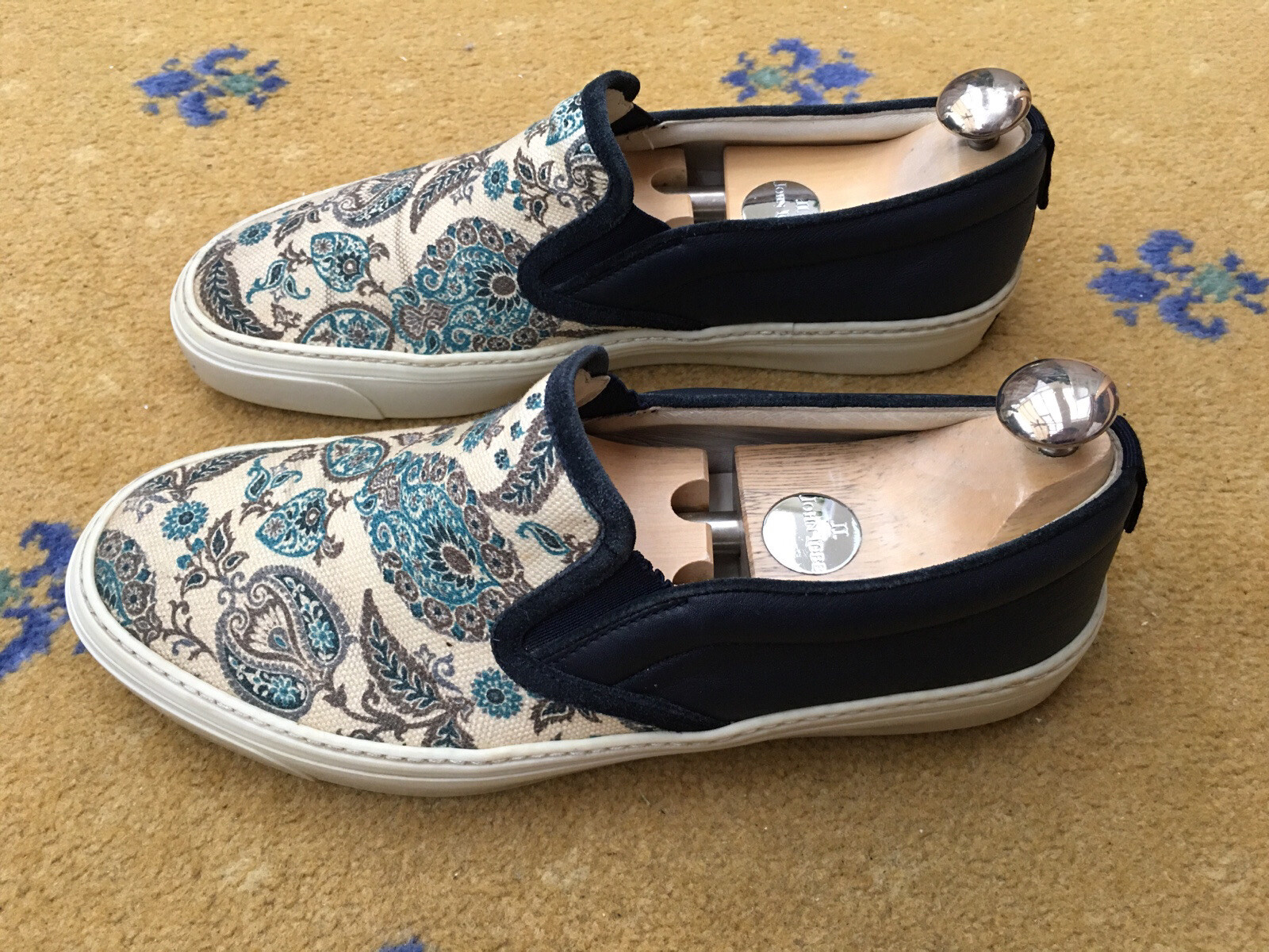 Gucci Trainers Sneaker Shoes Paisley Canvas Leather Mens UK 6.5 US 7.5 EU 40.5 thumbnail 4