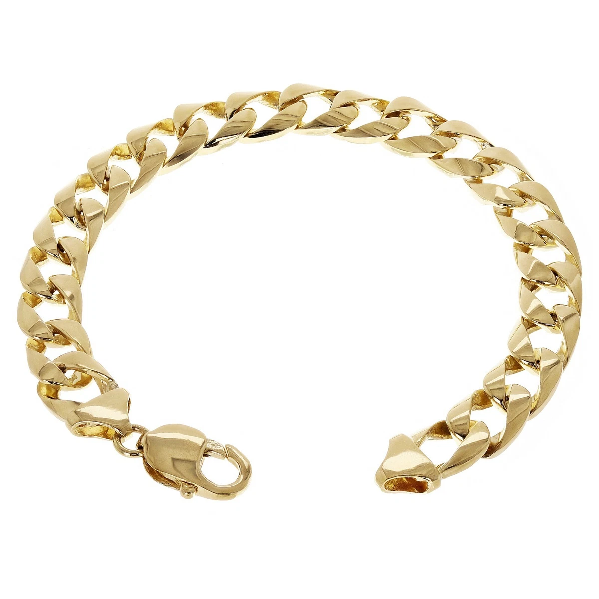 Men s 10k Yellow Gold Curb Link Chain Bracelet 8