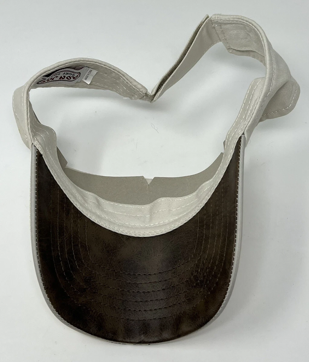 Ron Jon Surf Shop Myrtle Beach Visor Hat Leather Under Brim South Carolina Beige