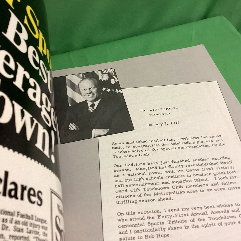 Vintage TOUCHDOWN CLUB of Washington 41st Awards Program, 1976 Bicentennial - Image 4 of 4