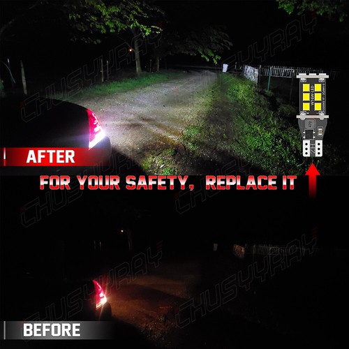 LED Reverse Backup Plate Light Bulbs Super Bright White W16W 921 912 T15 6000K - Picture 9 of 10