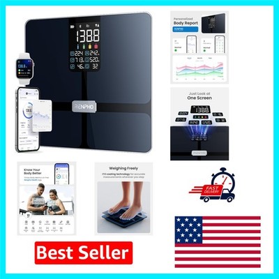 High-Precision Smart Body Weight Scale - 13 Metrics, App Connectivity, Black ITO