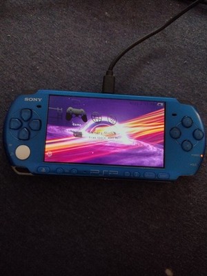 Sony PSP-3000 Console with Charger Vibrant Blue 32GB Memory Card