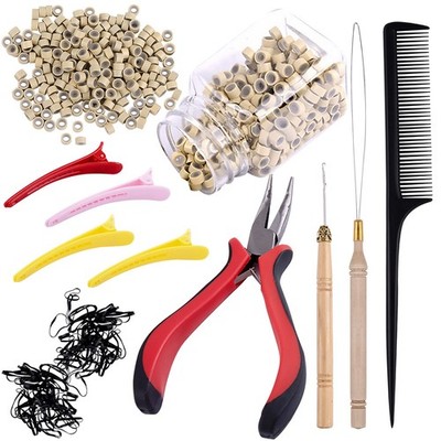 Haarverlängerung Microrings Extensions Set mit 500 Stück Microringe 1 Stück M...