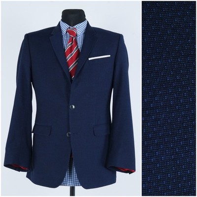 Herren Blazer gepunktet 36R UK Größe DIGEL dunkelblau Sport Mantel Jacke