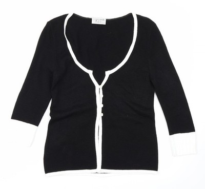 Set Damen schwarze Strickjacke Pullover Größe 12