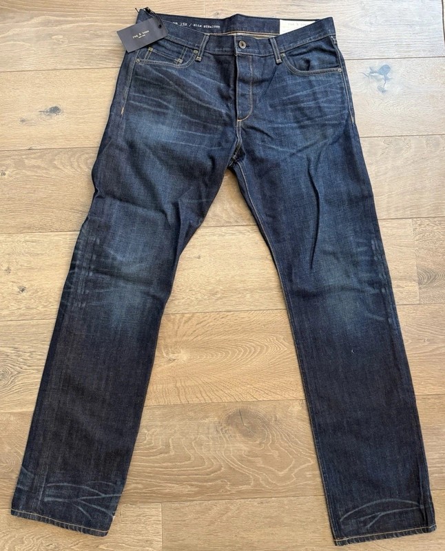 Men’s Rag & Bone Jeans RB 15X Tailored Workwear Kingston Size 36 Made In USA NWT