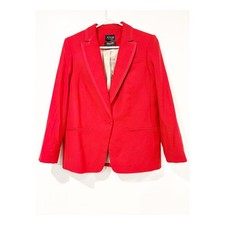 J.Crew Collection Tollegno 1900 Red Wool Blazer Jacket Womens 4 Italian Fabric
