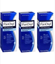 3 Pack PanOxyl Acne Creamy Wash Daily Control 6oz each Exp 5/27