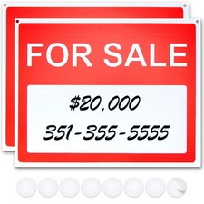 For Sale Sign for Car   2 Pack, Large 14.25" x 11.25" For Sale Signs for V