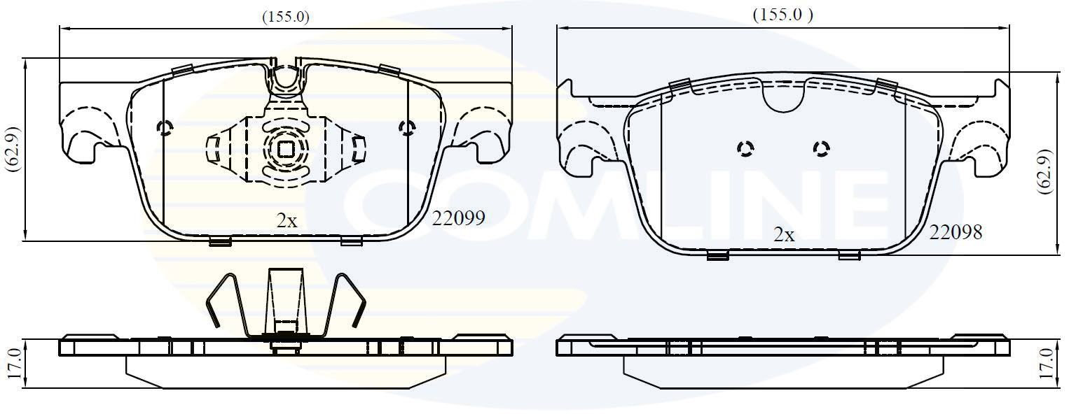 Front COMLINE CBP02374 Brake Pad Set, disc brake for ,VOLVO
