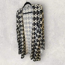 Lularoe Caroline Cardigan Sweater XL Black And White Shape Pattern NWT