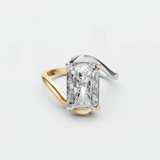 Radiant Cut Lab Grown Diamond Twisted Solitaire Engagement Ring