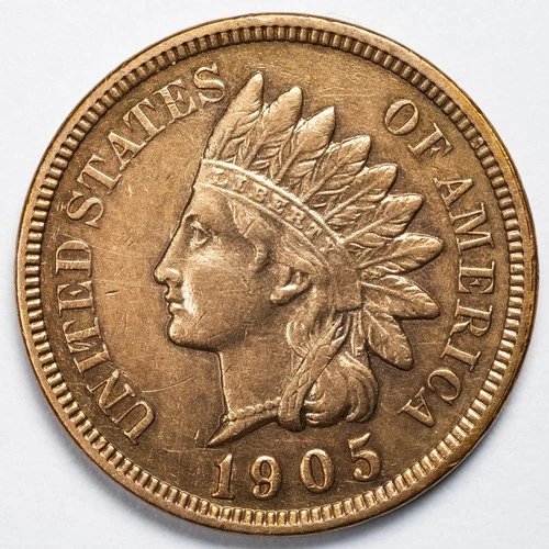 1905 Indian Head Penny Cent Extremely Fine (XF) Cleaned