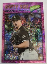 2026 Topps Heritage #329 Grant Taylor SP Chrome Pink Sparkle Rookie White Sox
