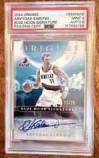 2024-25 Origins Arvydas Sabonis Blue Moon Signatures Auto #/25 PSA 9