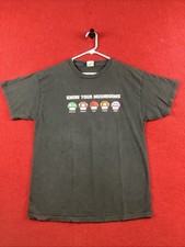 Vintage Nintendo Super Mario Shirt Mens Large Black Know Your Mushrooms 00s Y2K