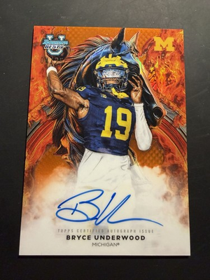 #ad #ad Bryce Underwood 2025 Bowman Best Workhorse Orange Refractor ON CARD Auto 25 RC $199.99