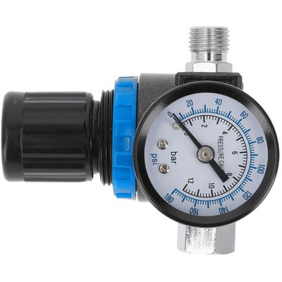 Druckregler mit Manometer 1/4 Zoll für Lackierpistolen, Druckluftwerkzeuge, K...