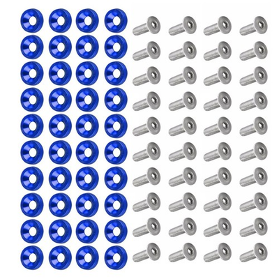 #ad 40PCS Blue WasherNuts Accessories Fender Bumper Washer Bolt Dress Up Kit AU $23.03