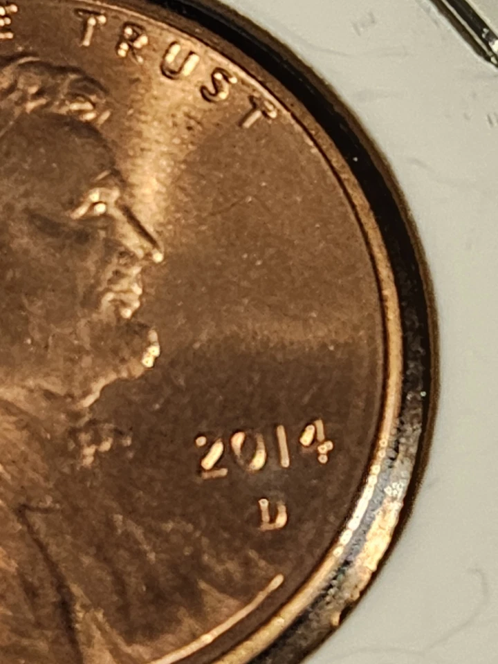 2014 D Lincoln Shield Penny Errors Struck Off Center, Unc. (MS) - Image 4 of 4