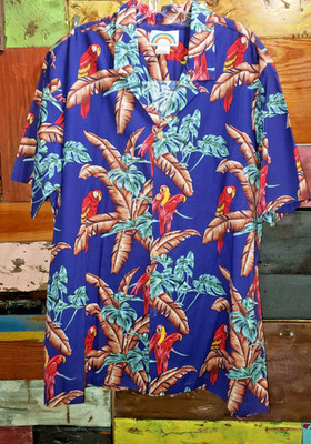 Paradise Found Hawaiian Parrot Bird Shirt Mens  XL Aloha Magnum PI Vintage