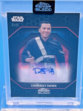 Donnie Yen Auto /25 Chirrut Îmwe 2025 Topps Chrome Black Star Wars Rogue One